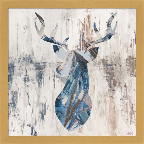 Loon Peak® Blue Rhizome Deer Bust Framed On Paper by Ann Marie Coolick ...