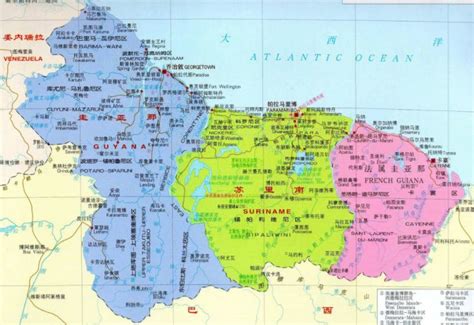 苏里南地图图片