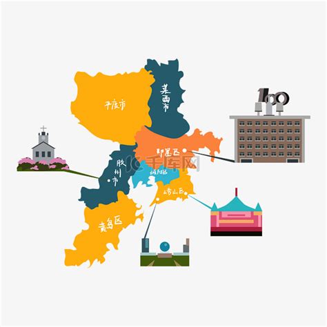 青岛的地图图片