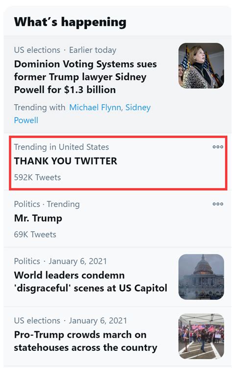 特朗普推特账号被“永久封停”，“谢谢你推特”迅速冲上热搜！