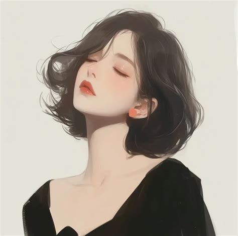 黑衣甜美女生头像