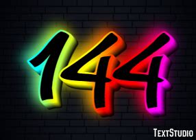 144 Text Effect and Logo Design Number