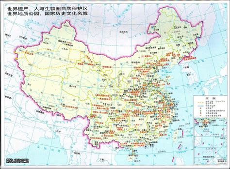 中国主要旅游景点分布图