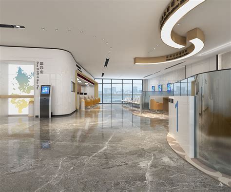 金融公司办公室装潢设计效果图_岚禾工装设计