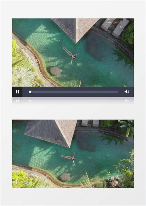 航拍游泳池中附近的美景实拍视频素材模板下载_美景_图客巴巴
