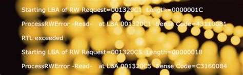 ProcessRWError-Read-at LBA 00131FAD Sense Code 43110081 - Dolphin Data Lab