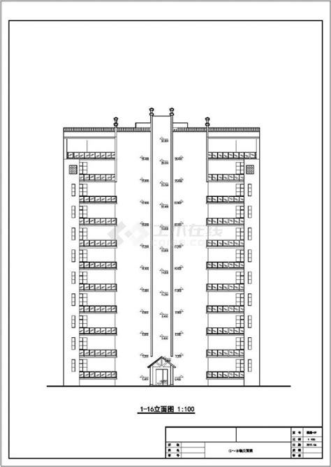 某市区12层住宅楼全套建筑CAD施工图纸_住宅小区_土木在线