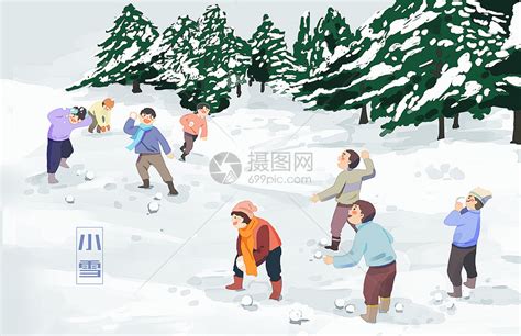 手绘小朋友们打雪仗扔雪球PNG图片素材下载_小朋友PNG_熊猫办公