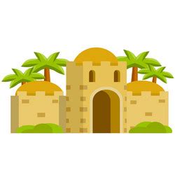 Arab and mud houses middle east desert Royalty Free Vector