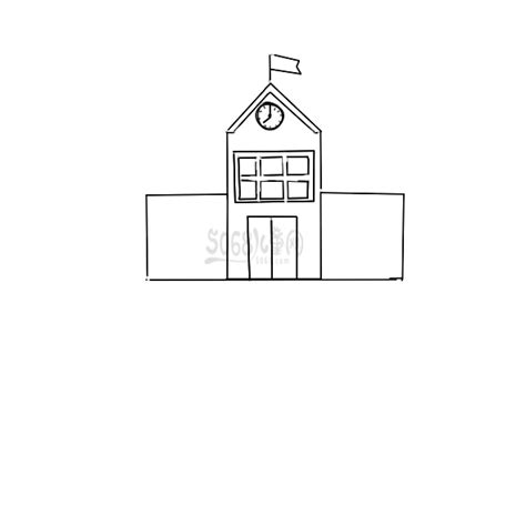 学校怎么画 学校简笔画简单好看带颜色 - 520常识网