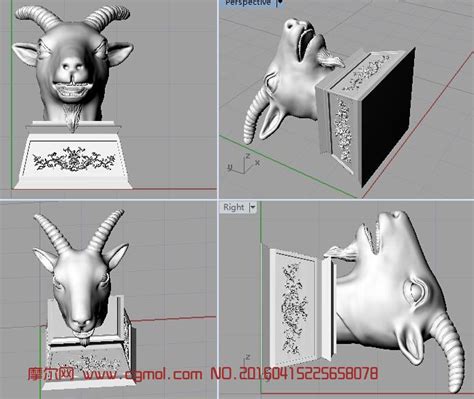 羊头,羊首,圆明园十二兽首3D打印文件_哺乳动物模型下载-摩尔网CGMOL