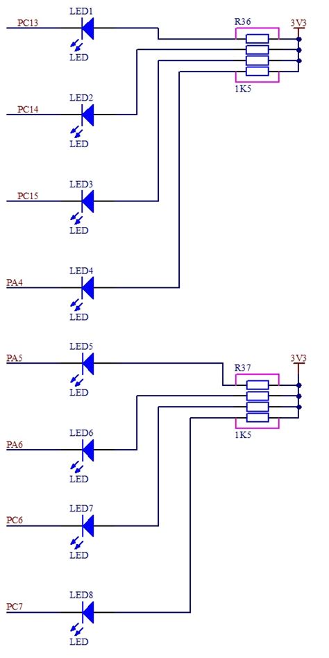 STM32学习程序，LED流水灯程序 - STM32/8