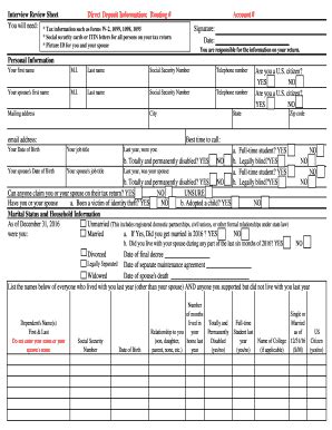 Fillable Online Form 13614-C Intake/Interview & Quality Review Sheet ...