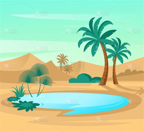 绿洲沙漠绘图图像绘画热带计算机气候旅行形状数字高清图片下载-正版图片322020544-摄图网