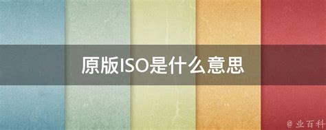 原版ISO是什么意思 - 业百科
