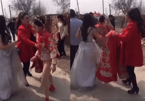 新娘穿婚纱街头用铁链捆上新郎去完婚-搜狐新闻
