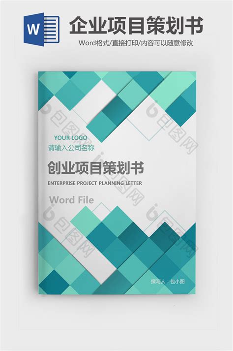 深灰色商务项目策划书样本Word模板下载_熊猫办公