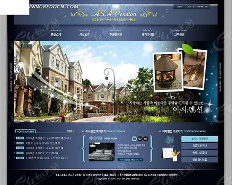 韩国别墅推广网站网页模版PSD素材免费下载_红动中国