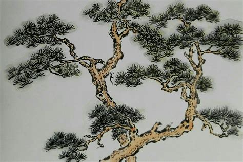 国画松树的画法:松柏松树水墨画图片大全之黑白水墨篇13