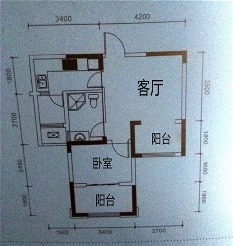 两室一厅平面户型图PSD素材免费下载_红动中国
