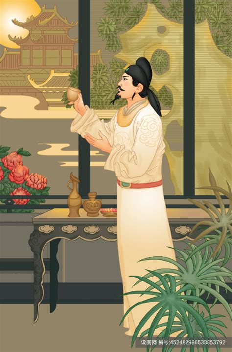 李白头像古风插画女生版