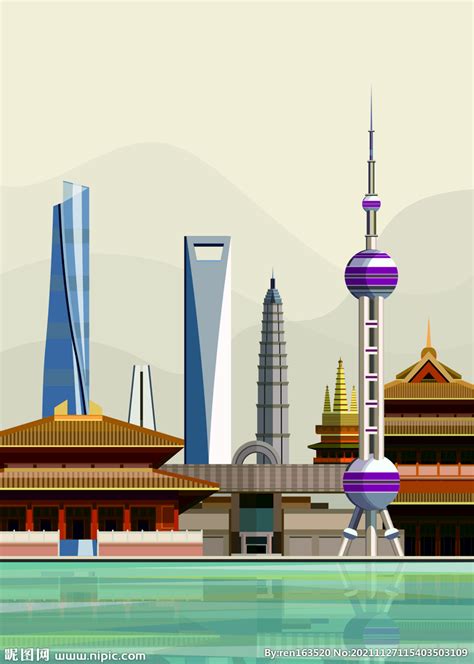 上海地标设计图__其他_广告设计_设计图库_昵图网nipic.com