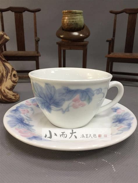 醴陵群力老瓷器，80年代釉下彩葡萄花厚胎咖啡杯碟茶杯一级品特价-淘宝网