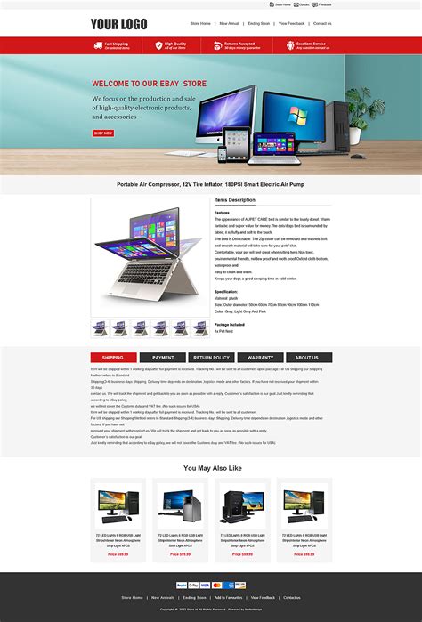 ebay详情描述模板eBay店铺装修适用电子/汽配摩配产品_奋飞设计-站酷ZCOOL