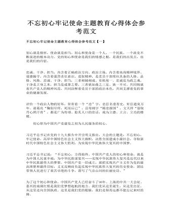 党员个人不忘初心牢记使命心得体会优质范文（精修版）-麦克PPT网