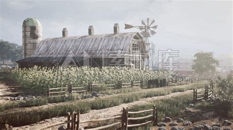 创意绘画美丽农场高清图片下载-找素材