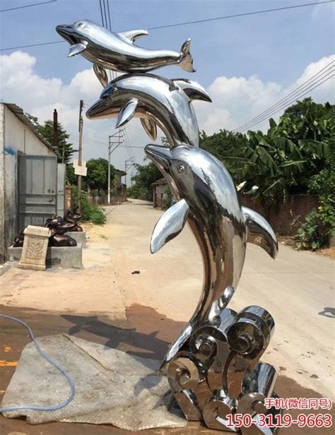 不锈钢海豚_户外水景景观雕塑_厂家图片价格-玉海雕塑