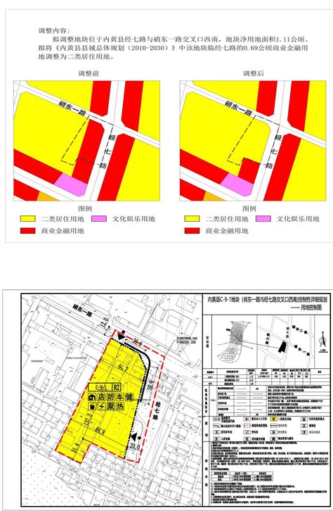 内黄县硝东一路与经七路交叉口西南地块用地性质调整及控制性详细规划（草案）公示