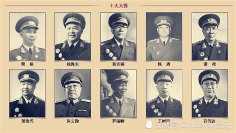 中国十大上将排名（开国十大元帅十大将军） | 大商梦