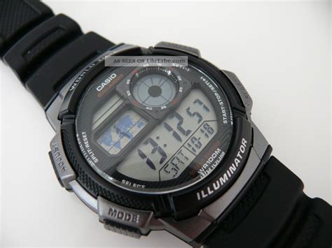 Casio Ae - 1000w 3198 World Time Led Herren Armbanduhr Watch 10 Atm Watch