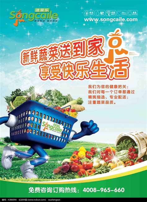 新鲜蔬菜配送海报设计图片_海报_编号4386094_红动中国