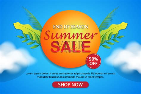 热带夏季销售横幅模板收集插画图片素材_ID:412246443-Veer图库