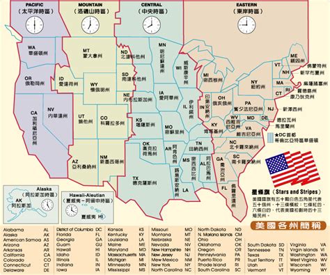 美国时区和时差图 - 美国地图 - 地理教师网
