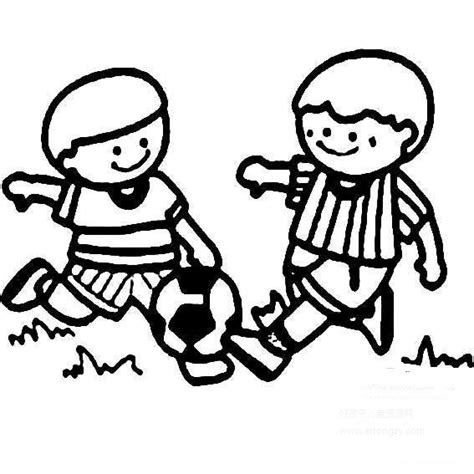 8月最新踢足球简笔画教学 踢足球简笔画儿童画 - 水彩迷