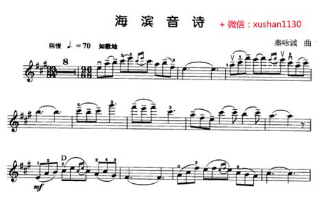 海滨音诗（小提琴独奏谱+钢琴伴奏谱）中国小提琴名曲_马思聪