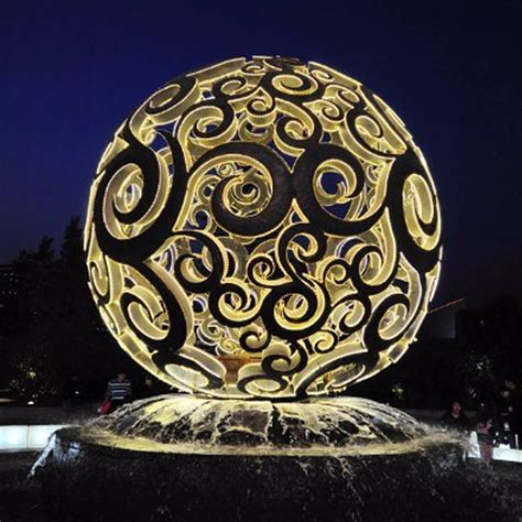 杭州雕塑厂发光镂空球雕塑-杭州金兔子文化创意有限公司