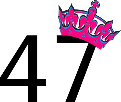 Pink Tilted Tiara And Number 47 Clip Art at Clker.com - vector clip art online, royalty free ...