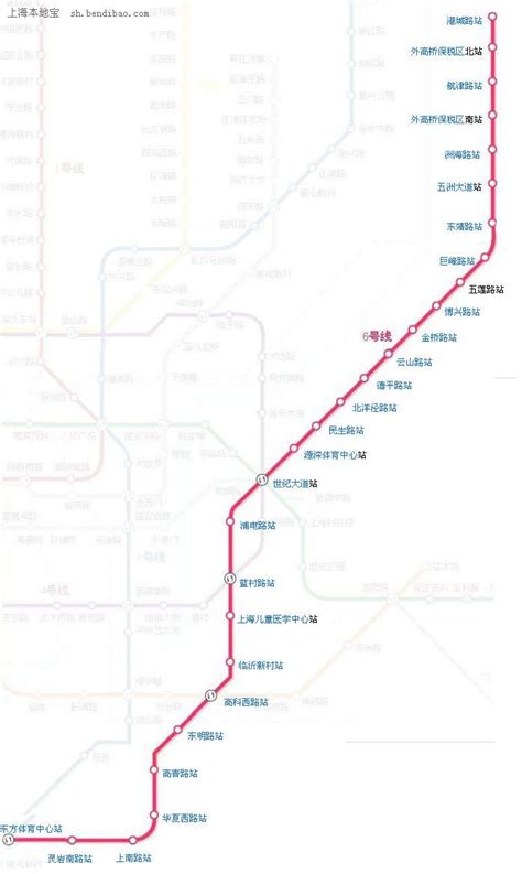 上海地铁6号线线路图- 上海本地宝