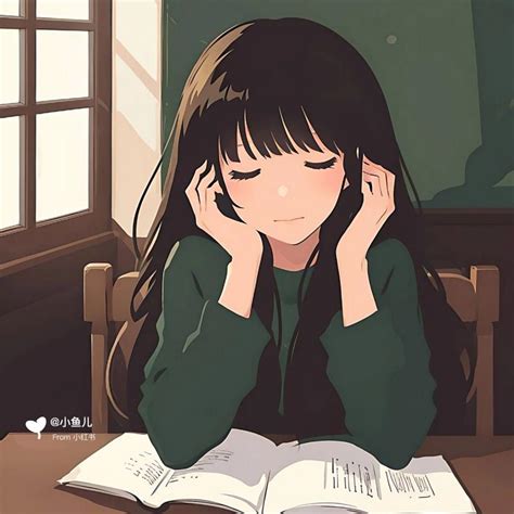 温柔优雅读书头像女生