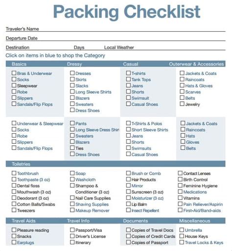 Packing List Templates | 15+ Free Word, Excel & PDF Formats, Samples ...