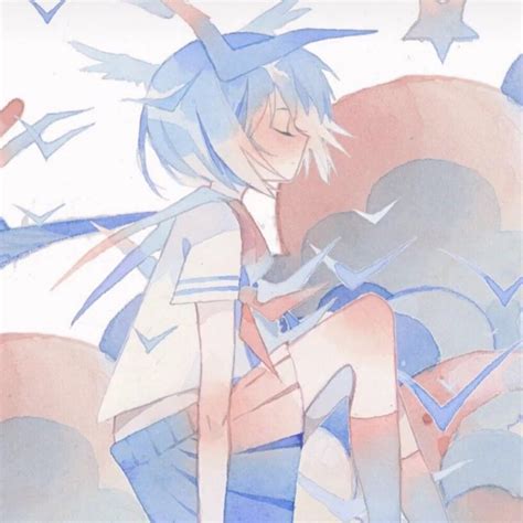 非主流蓝色衣服头像