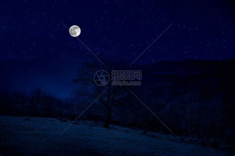 农村晚上月亮图片,农村月亮图片,农村月亮夜景图片_大山谷图库