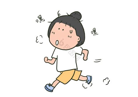 甜美女生跑步头像动漫
