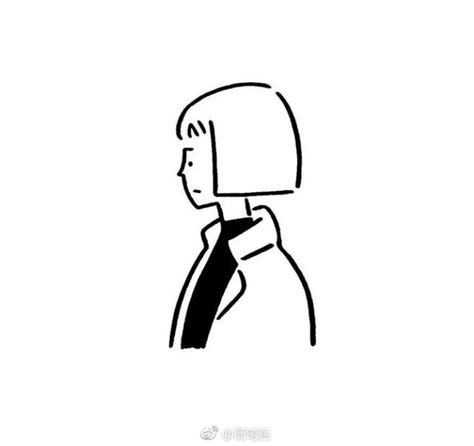 女生头像简笔画温柔