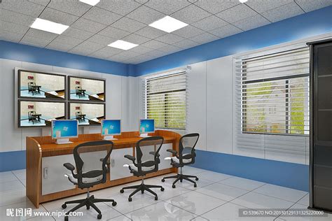 控制监控室效果图灯光材质全设计图__室内模型_3D设计_设计图库_昵图网nipic.com
