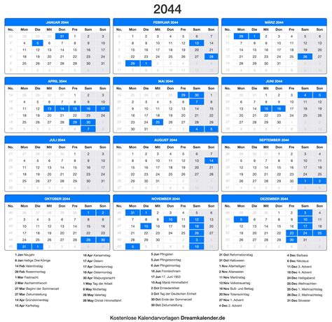 Calendario 2044 - Calendario de España del 2044 | WikiDates.org